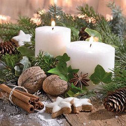 TOVAGLIOLI 33x33cm WHITE CANDELS 20pz