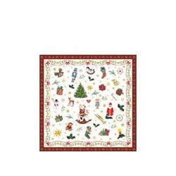 TOVAGLIOLI 25x25cm ORNAMENTS ALL OVER RED 20pz