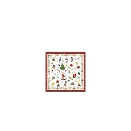 TOVAGLIOLI 25x25cm ORNAMENTS ALL OVER RED 20pz