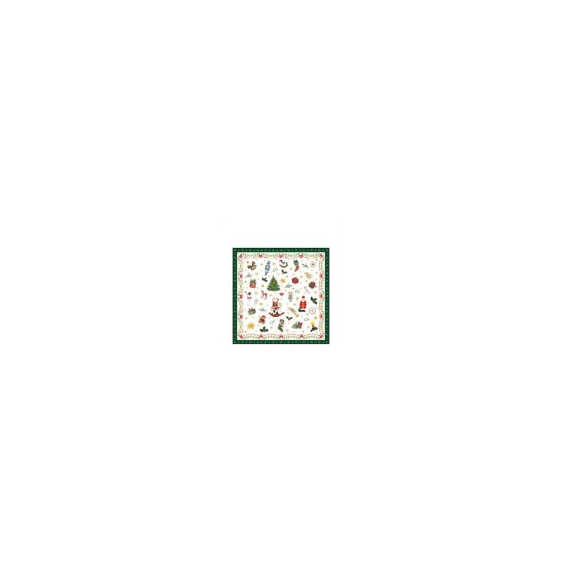 TOVAGLIOLI 25x25cm ORNAMENTS ALL OVER GREEN 20pz