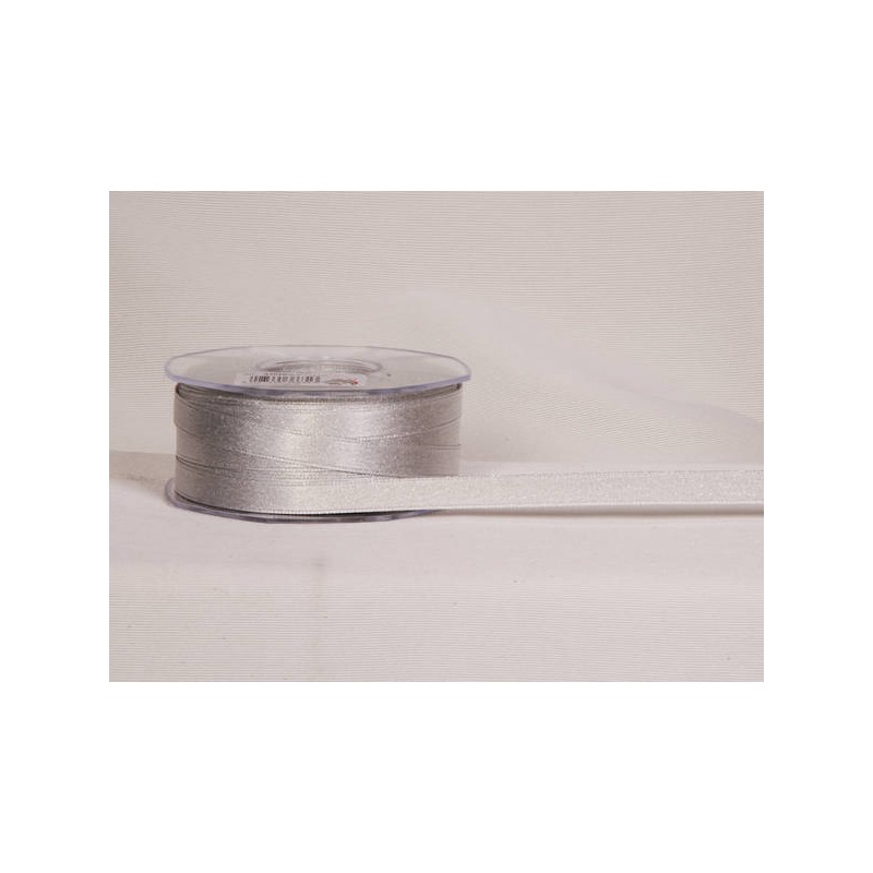 NASTRO DOPPIO RASO mm11x50mt COL.101 LAMÉ ARGENTO