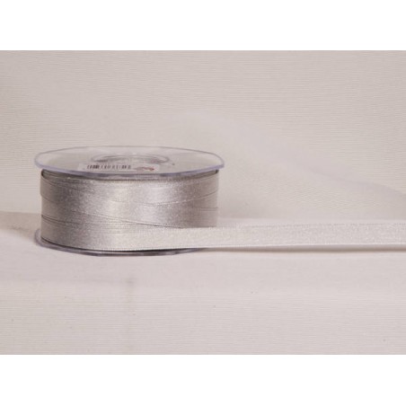 NASTRO DOPPIO RASO mm11x50mt COL.101 LAMÉ ARGENTO