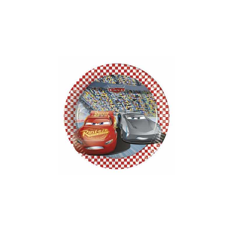 PIATTI CARTA DESSERT ø20cm CARS 3 8pz