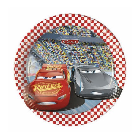 PIATTI CARTA DESSERT ø20cm CARS 3 8pz