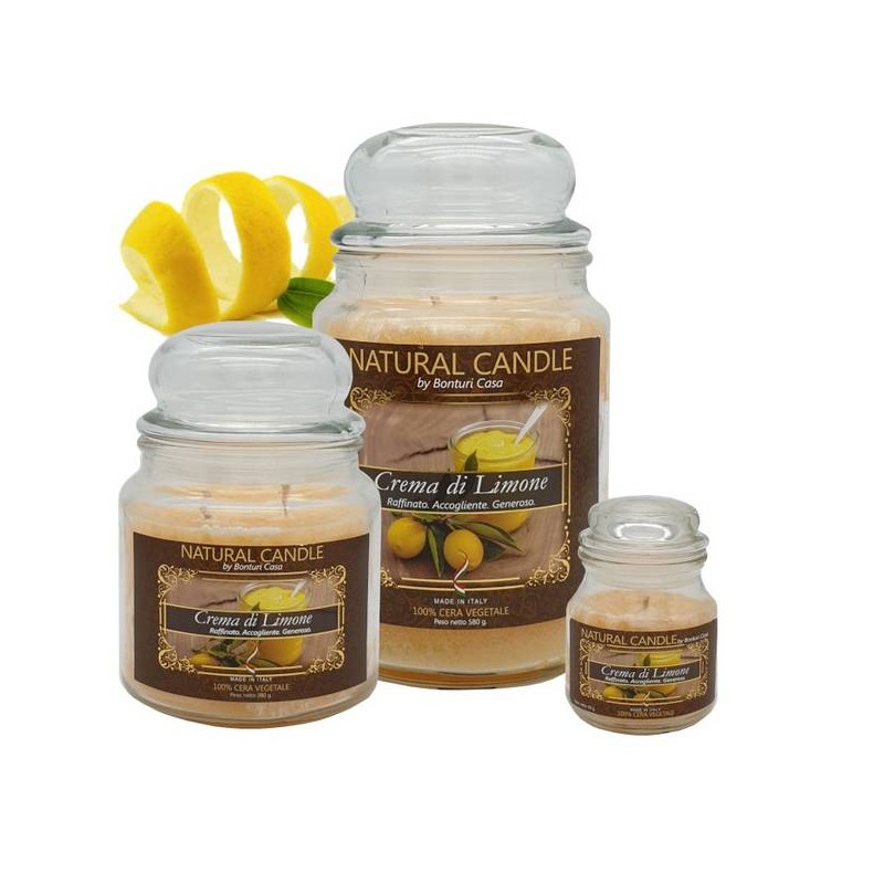 NATURE CANDLE 90gr GIARA 100% CERA VEGETALE CREMA LIMONE