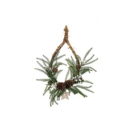 GHIRLANDA CORDA CON PIGNE E BACCHE 65cm