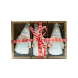 BOX SOGGETTI BABBO NATALE WHITE 19cm 3pz