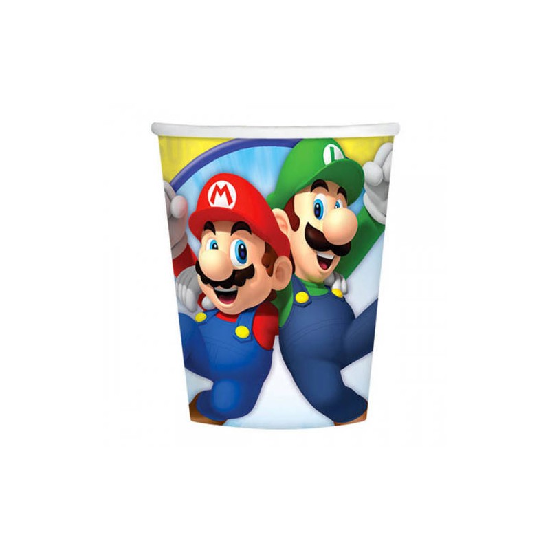 BICCHIERI CARTONCINO 266ml SUPER MARIO BROS 8pz