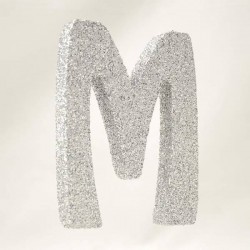 LETTERA POLISTIROLO GLITTER ARGENTO mm120x90 M