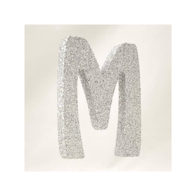 LETTERA POLISTIROLO GLITTER ARGENTO mm120x90 M