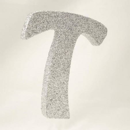 LETTERA POLISTIROLO GLITTER ARGENTO mm120x90 T