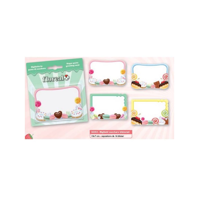 TARGHETTA ZUCCHERO AUGURI BLISTER ART.26351 ASS.TO