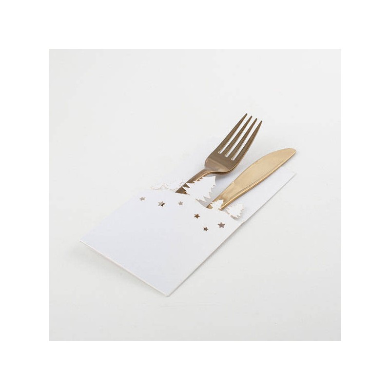 PORTA POSATE ALBERO BIANCO PERLATO 4pz