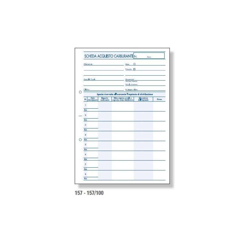 BLOCCO SCHEDE CARBURANTI 240x170 12fg BM 157