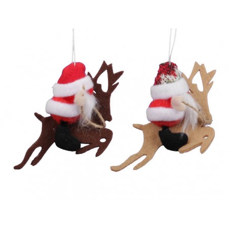 BABBO SU RENNA DA APPENDERE 12cm 2pz ASS.TI