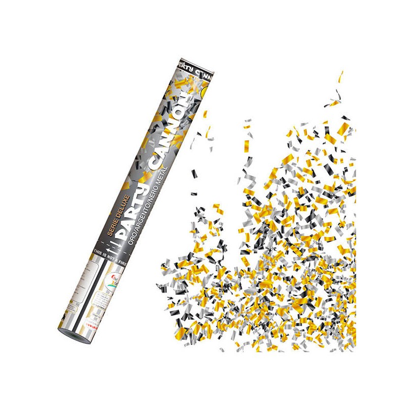 CANNONE SPARACORIANDOLI FOIL ARGENTO/ORO/NERO 40cm