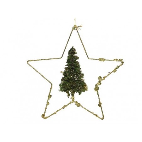 STELLA METALLO ORO C/ALBERO ø30x6cm