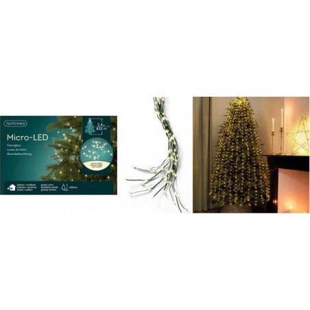 MICRO LED PER ALBERO 832 LUCI 240cm BIANCO CALDO INT/EST