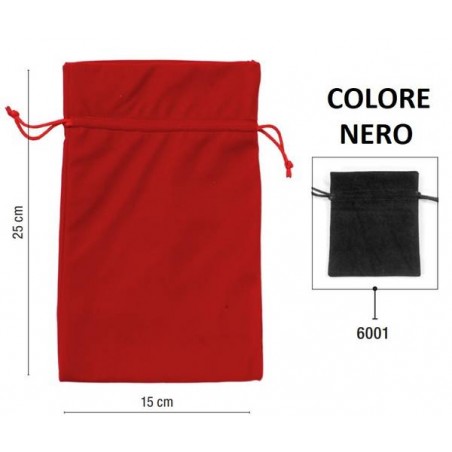 VELVET BAGS SACCHETTI VELLUTO 15x25 6001-NERO 5pz