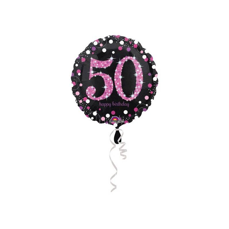 PALLONE MYLAR 50 ANNI PINK CELEBRATION 45cm