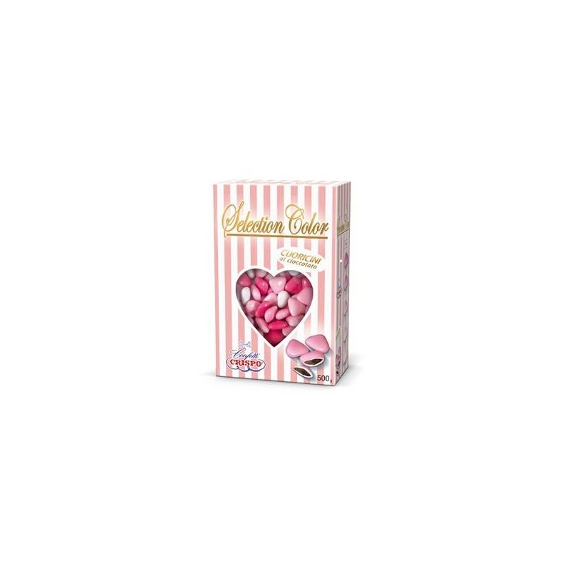 CONFETTI CIOCCOLATO CUORICINI SELECTION COLOR ROSA 500gr