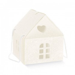 CASETTA C/CORDINI HARMONY BIANCO 20x20x18cm