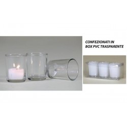 PORTA TEALIGHT VETRO TRASP. ø5,5x6,5 3pz