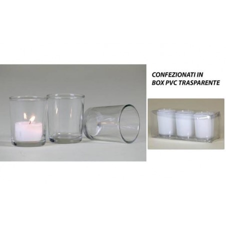PORTA TEALIGHT VETRO TRASP. ø5,5x6,5 3pz