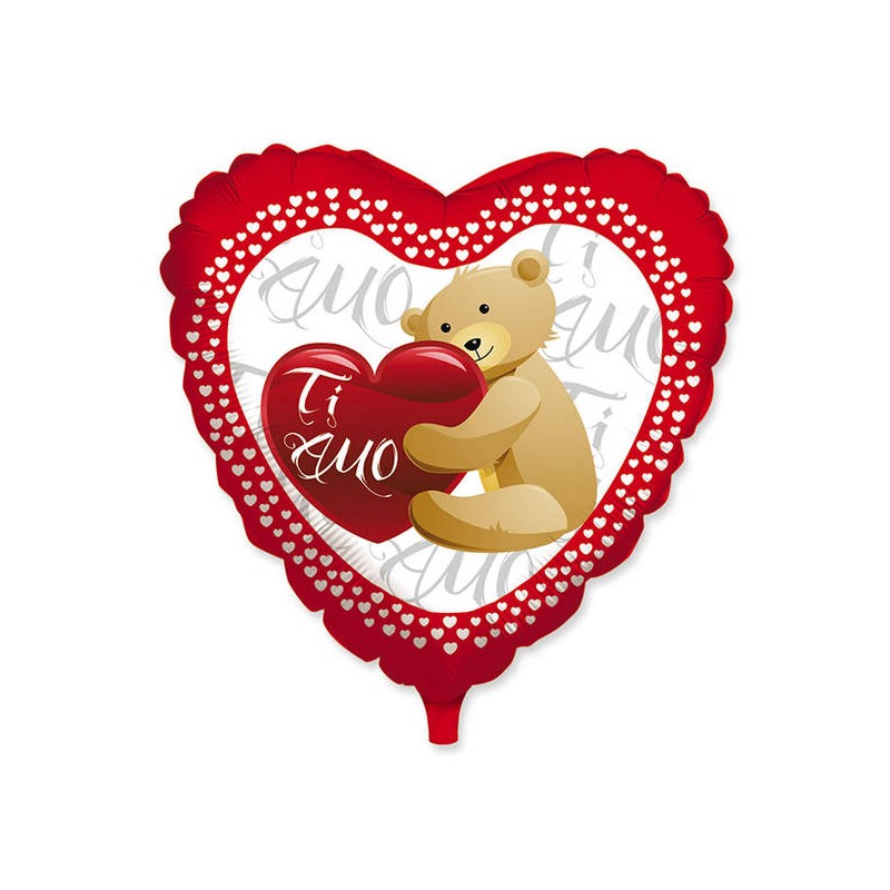 PALLONE MYLAR 90cm CUORE ORSACCHIOTTO SWEET TI AMO