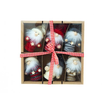 SOGGETTO SANTA CLAUS IN SCATOLA 6pz ASSORTITI
