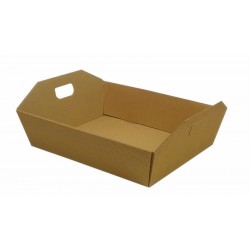 CESTA REGALO C/MANIGLIE MEDIA 34x29x10cm ONDA AVANA...