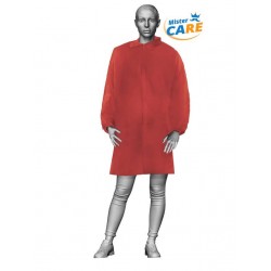 Mr.Care - CAMICE LAB in PP 30gr/m² VELCRO col.ROSSO TG.S 5pz