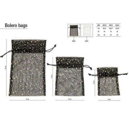 SACCHETTI ORGANZA BOLERO BAGS 15x25 10pz 6301-BIANCO