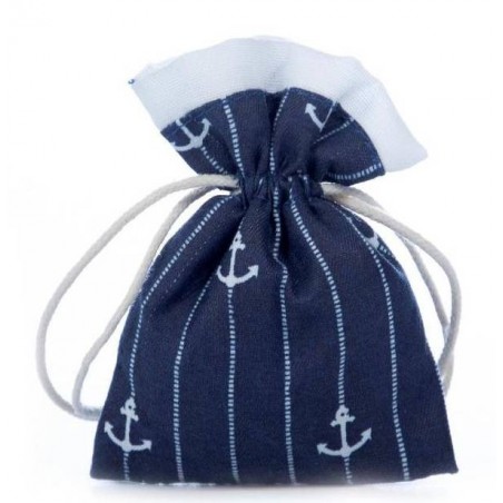 SACCHETTO MARE BLU CON ANCORE H9cm 12pz