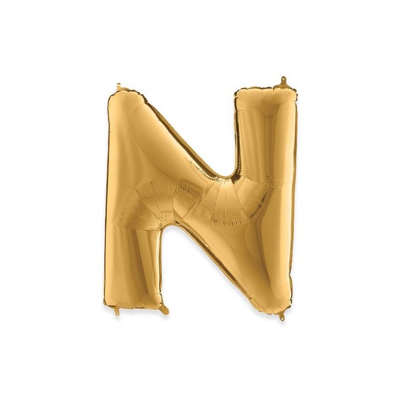 PALLONE MYLAR LETTERA N 102cm 40 GOLD