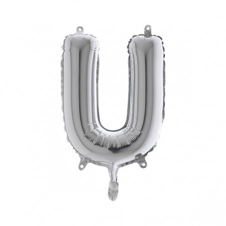 LETTERA U MYLAR SILVER 14 36cm