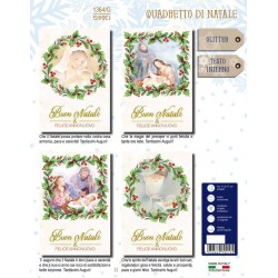BIGLIETTO AUGURI NATALE 1364/G QUADRETTO NATALE