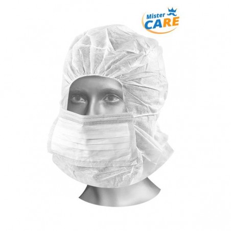 Mr.Care - ASTRO CAP CON MASCHERINA 36x40cm PP BIANCO 100pz