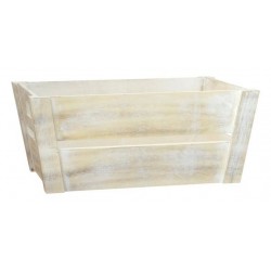 CASSETTA LEGNO BIANCO ANTICATO 36x26x16cm CASL2448