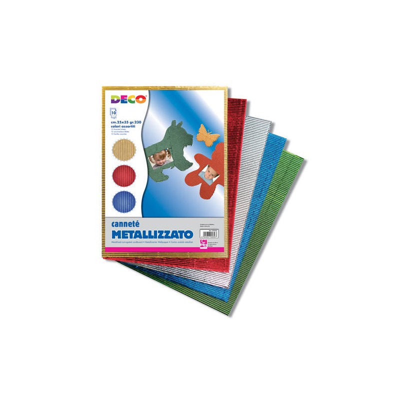 CARTONCINI CANNETè 25x35 10pz METAL ASSORTITI