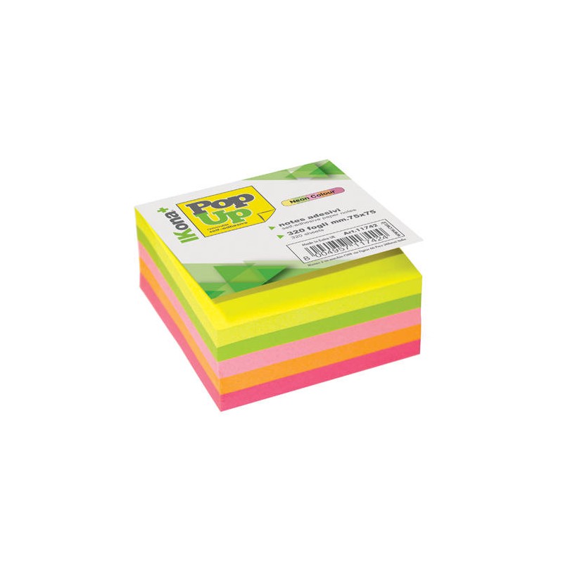 POP-UP NOTES 75x75mm CUBO 320fg MULTICOLOR