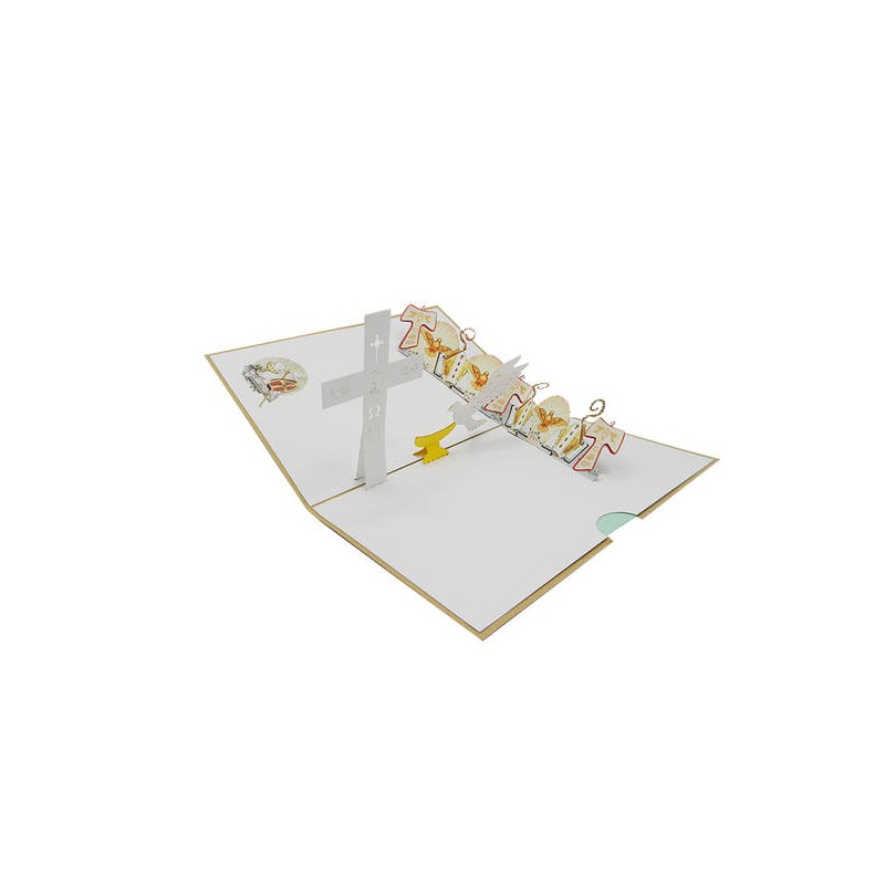 BIGLIETTO AUGURI ORIGAMI SURP.CRESIMA