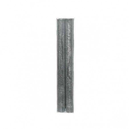 CANDELE STELO METALLIC ø2,2x25cm 4pz ARGENTO