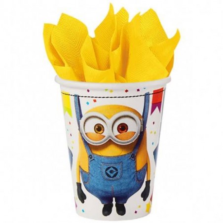 BICCHIERI 250cc CARTONCINO MINIONS BALLOONS 8pz