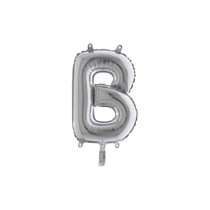 LETTERA B MYLAR SILVER 14 36cm