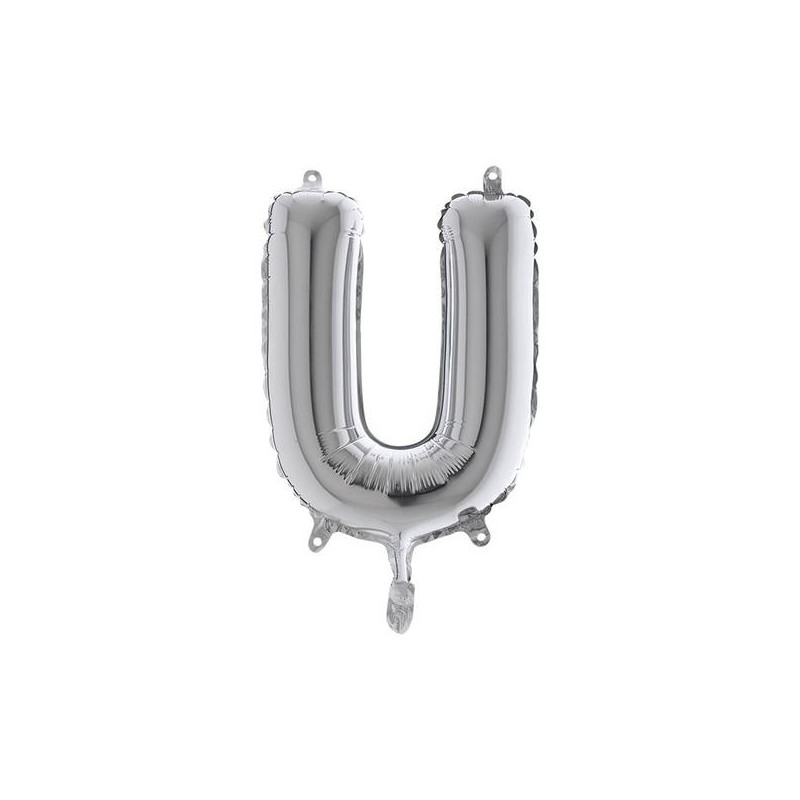 LETTERA U MYLAR SILVER 14 36cm