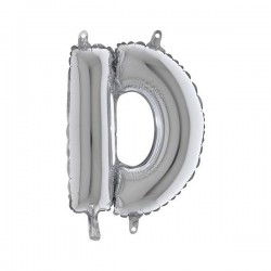 LETTERA D MYLAR SILVER 14 36cm
