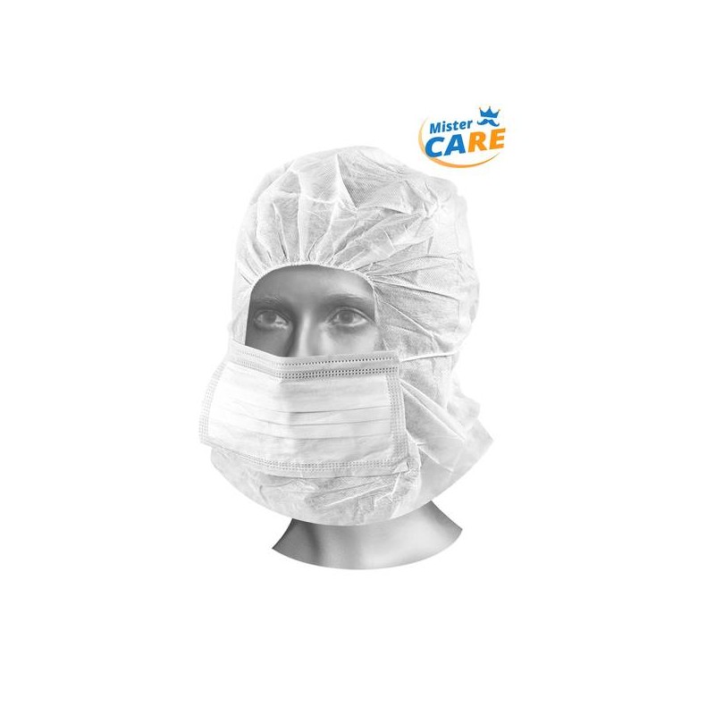 Mr.Care - ASTRO CAP CON MASCHERINA 36x40cm PP BIANCO 100pz