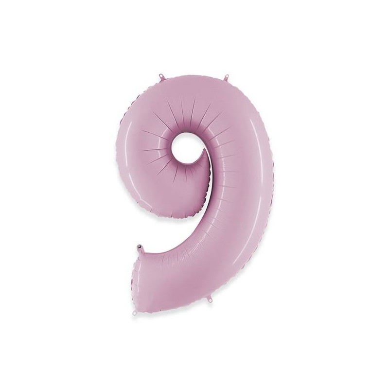 PALLONE NUMERO 9 MYLAR 102cm 40 ROSA