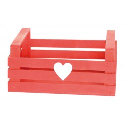 CASSETTA LEGNO ROSSA CUORE 29x24x13cm CASL2498